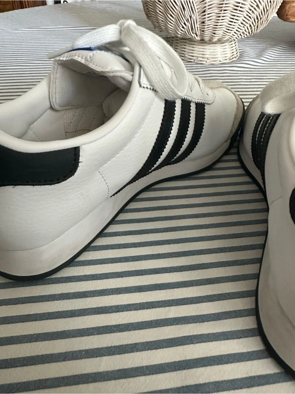 adidas Samoa White with Black Stripes Men's Sneakers